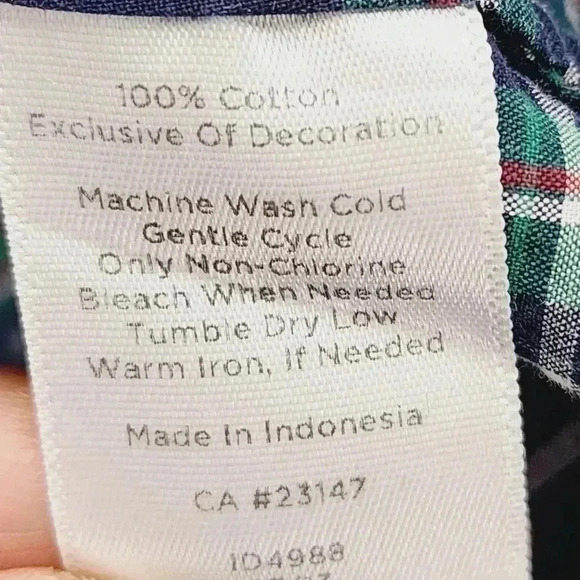 Talbots Plaid Button Up Mock Ruffle Long Sleeve Blouse Women's 22WP - Picture 6 of 8